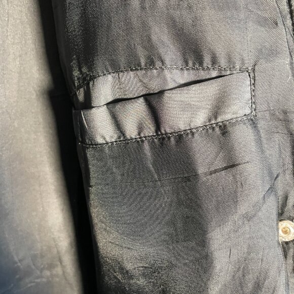 J Crew Long Down Puffer Coat Parka LARGE Black *See Notes* Hood Winter Outdoor - Picture 8 of 11